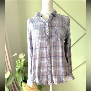 Rails Hunter Shirt Blue Jasper Blush 100% rayon Medium